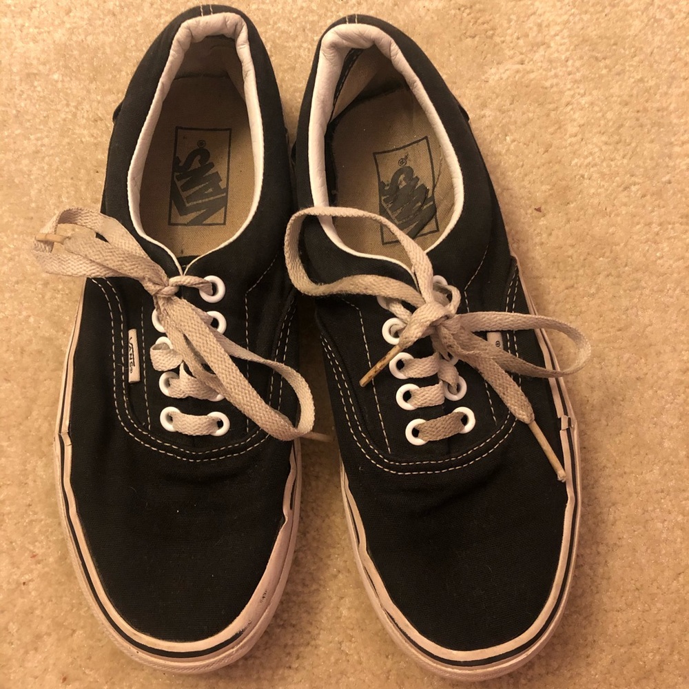Black Vans with laces